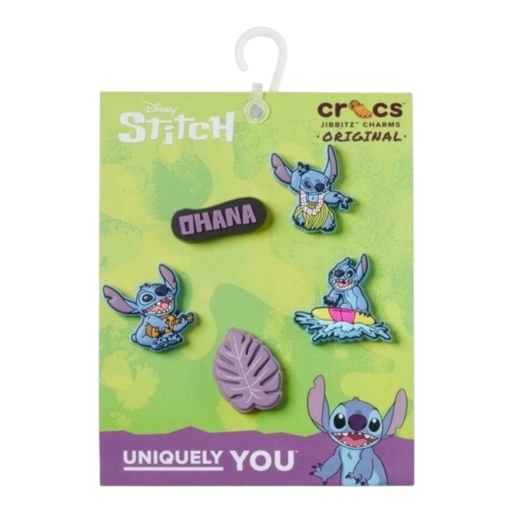 Crocs Jibbitz Disney Stitch Tropical 5-Pack Shoe Charms- NEW! Free Fast Shipping